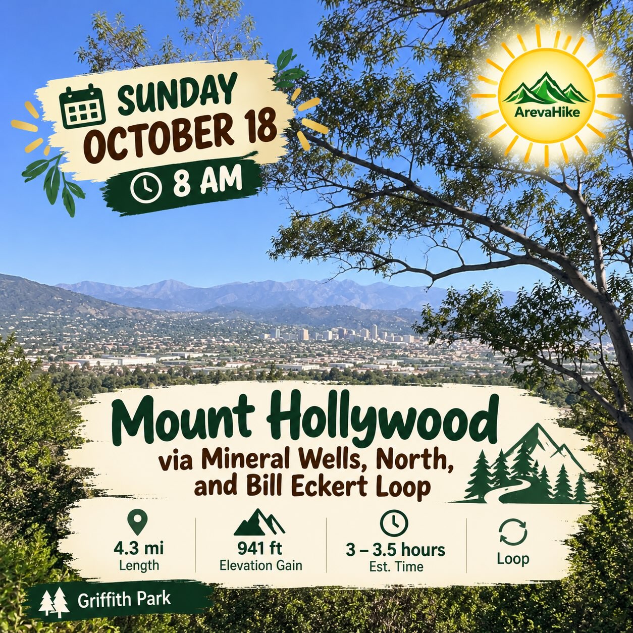 Mount Hollywood via Mineral Wells, North, and Bill Eckert Loop