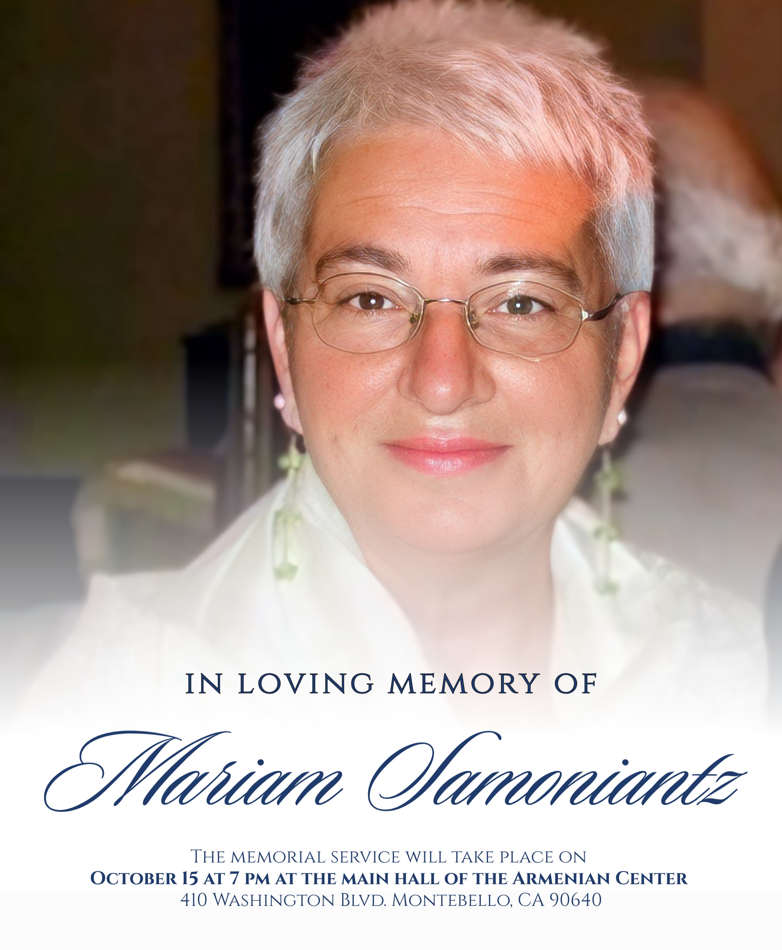 In Loving Memory of Mariam Samoniantz